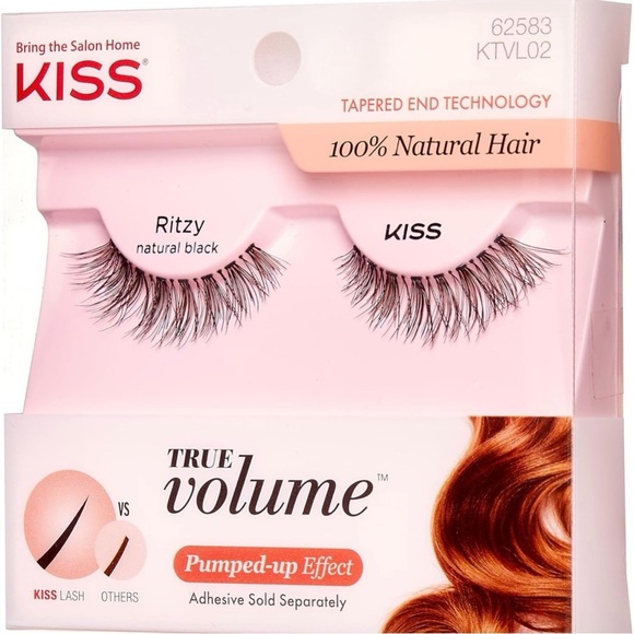 (5 Pack) KISS True Volume False Eyelashes, Ritzy', 14 mm, 100% Natural Hair - Picture 5 of 8